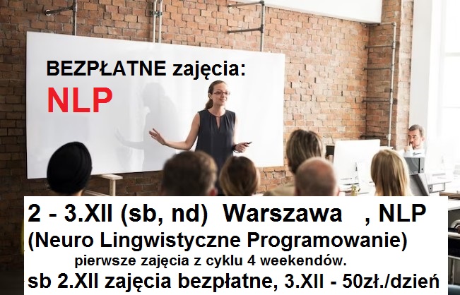 NLP bezpłatne zajęcia w Instytucie Psychologii